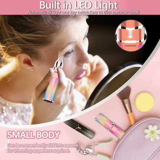 Instant Glow 2-in-1 Eyebrow Trimmer & Face Hair Remover for Women