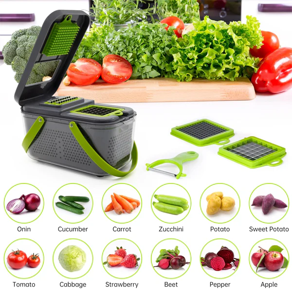Multifunctional Veg & Fruit Chopper – 22 Pcs Set