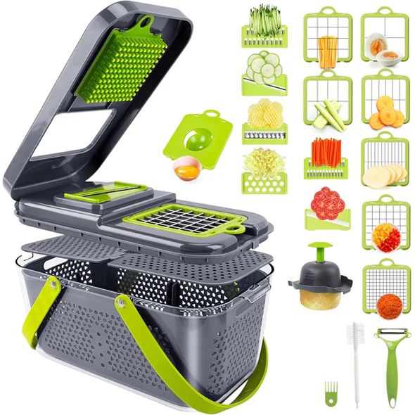 Multifunctional Veg & Fruit Chopper – 22 Pcs Set