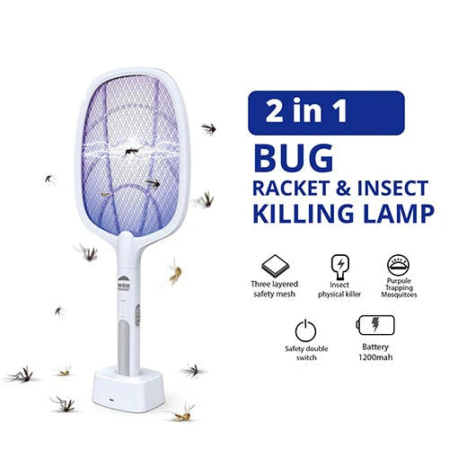 USB Rechargeable Mosquito Killer Racket with Stand
